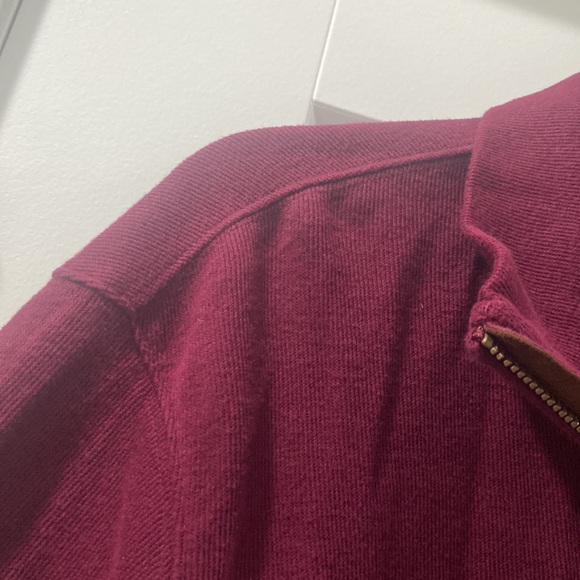 Polo Ralph Lauren 1/4 Zip Sweater Estate Rib Pullover Mens Size M Burgundy EUC - Picture 8 of 9